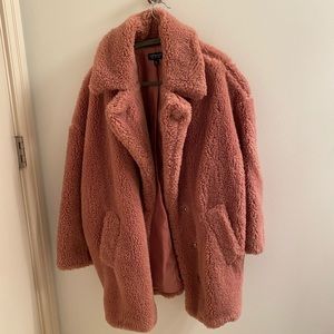 Topshop oversized teddy bear fleece coat